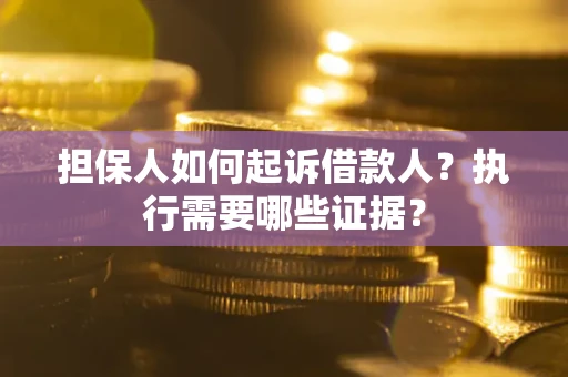 济南担保人如何起诉借款人？执行需要哪些证据？